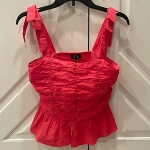 Milk and Honey hot pink smocked blouse